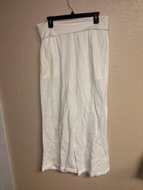 Sundance White Cotton Women's Foldover Pants